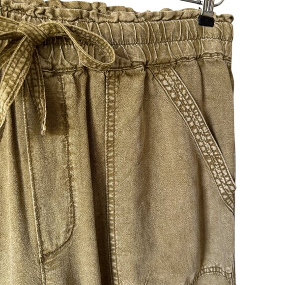 Anthropologie Rhys Utility Jogger Pant Sz Large Linen Blend Utility Moss Green - Picture 8 of 16